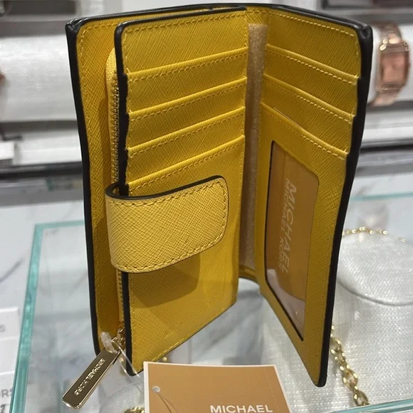 Michael Medium Crossgrain Leather Bifold Wallet
Daisy Yellow 
NWT - Picture 10 of 16